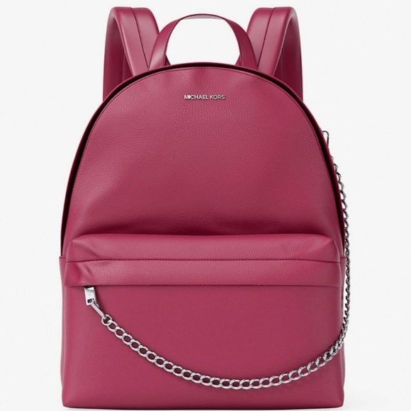 NWT Michael Kors Raspberry Medium Slater Backpack - Picture 8 of 11